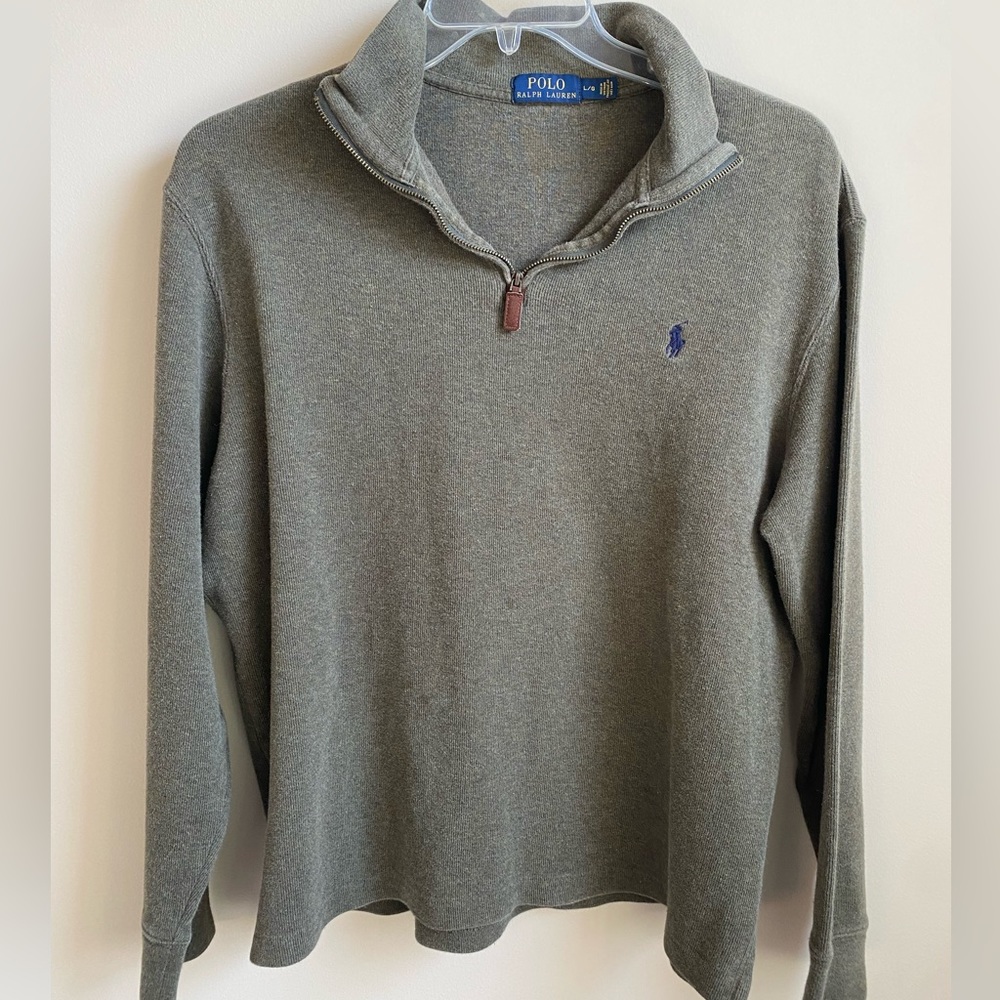 Forest green polo Ralph Lauren oversized quarter zip